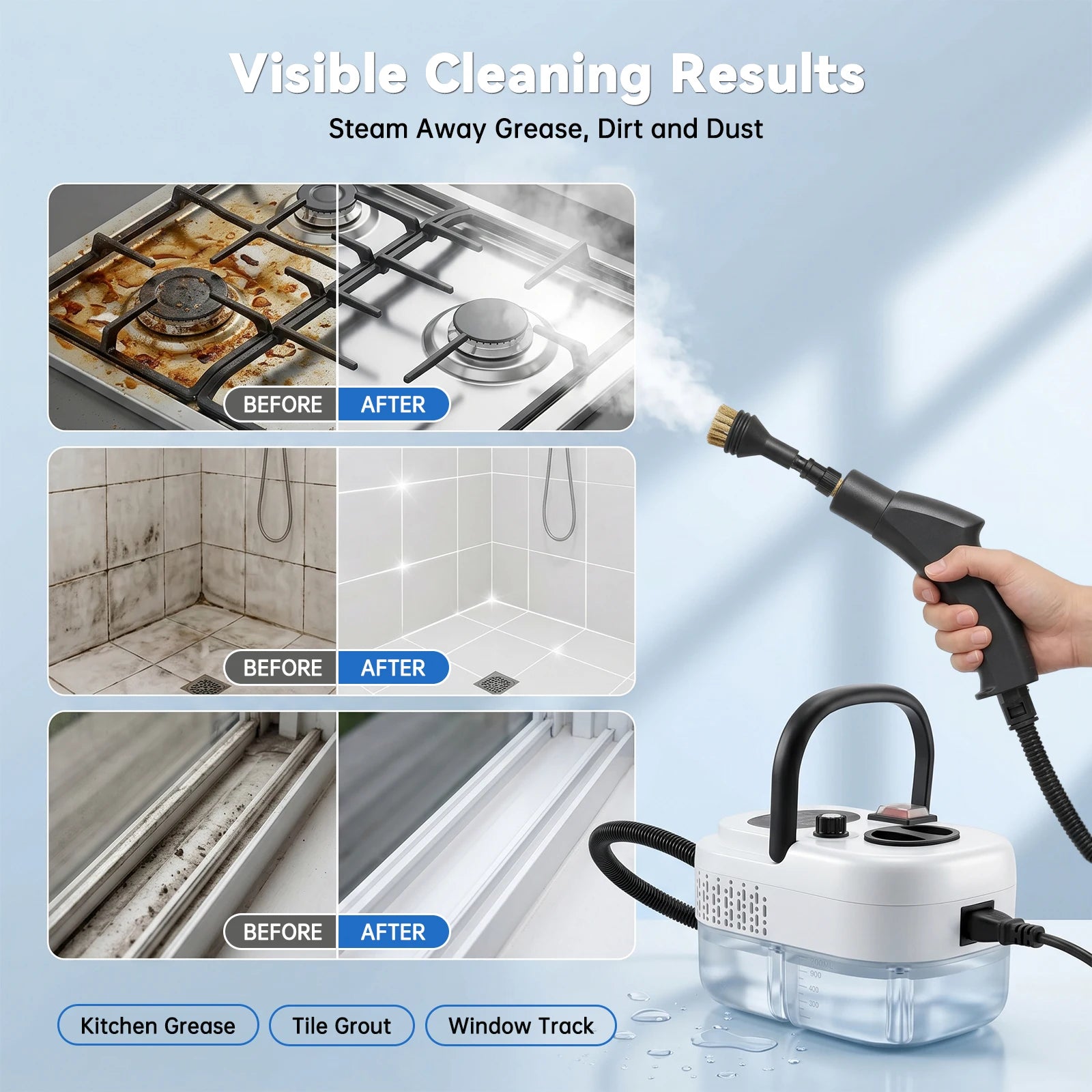 2500W Handheld Steam Cleaner With Accessories 110V US Plug by S And B Enterprise