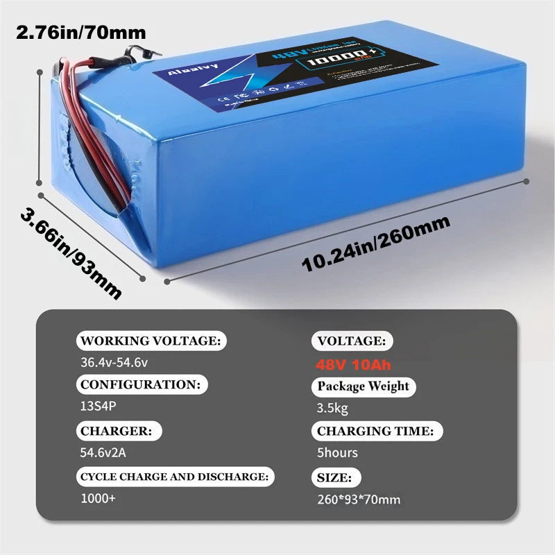 Aleaivy 48V Battery Pack For Electric Bikes Scooters