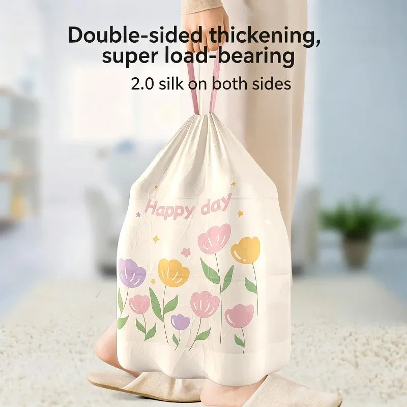 Scented Drawstring Trash Bags 50 Pack Thickened High Density Multipurpose