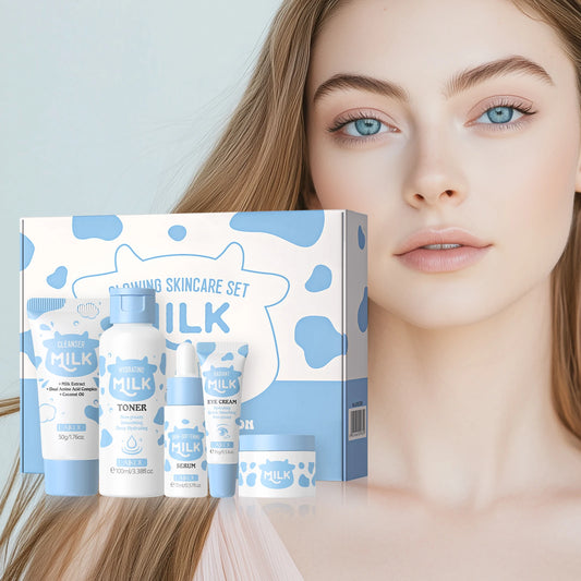 LAIKOU Milk Glowing Skincare Set Hydrating Brightening Facial Care