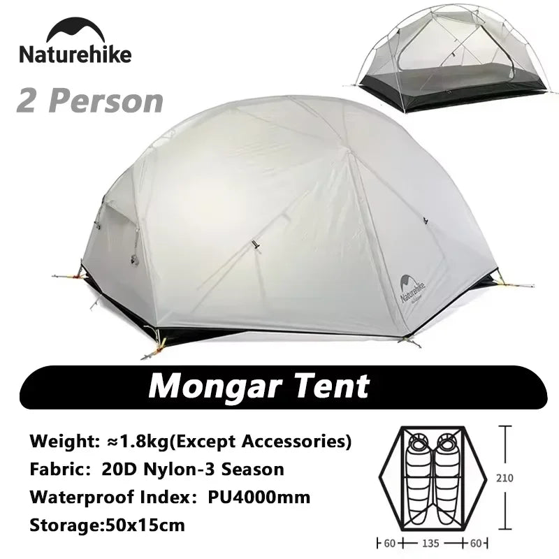 Naturehike Mongar Two Person Ultralight Waterproof Tent Camping by S And B Enterprise