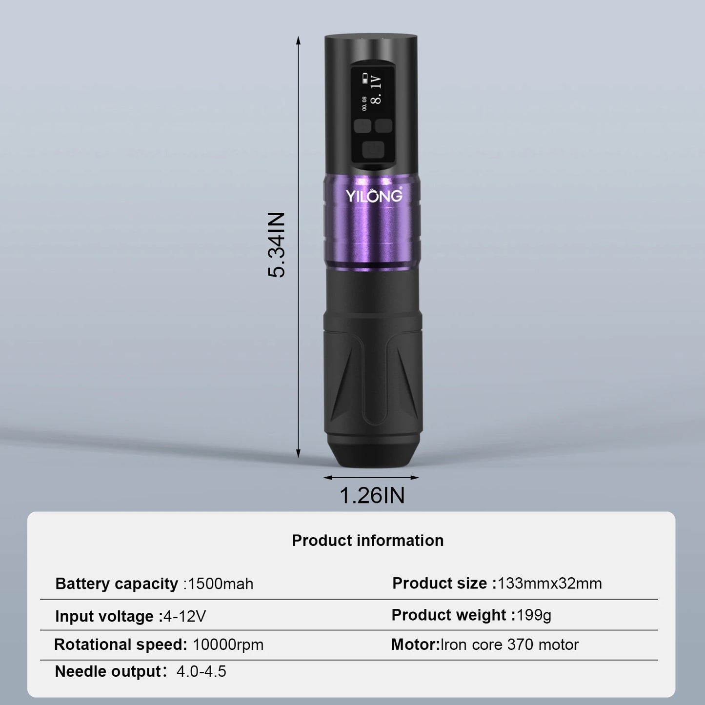 YILONG Wireless Rotary Tattoo Pen Kit With 1500mAh Power Supply