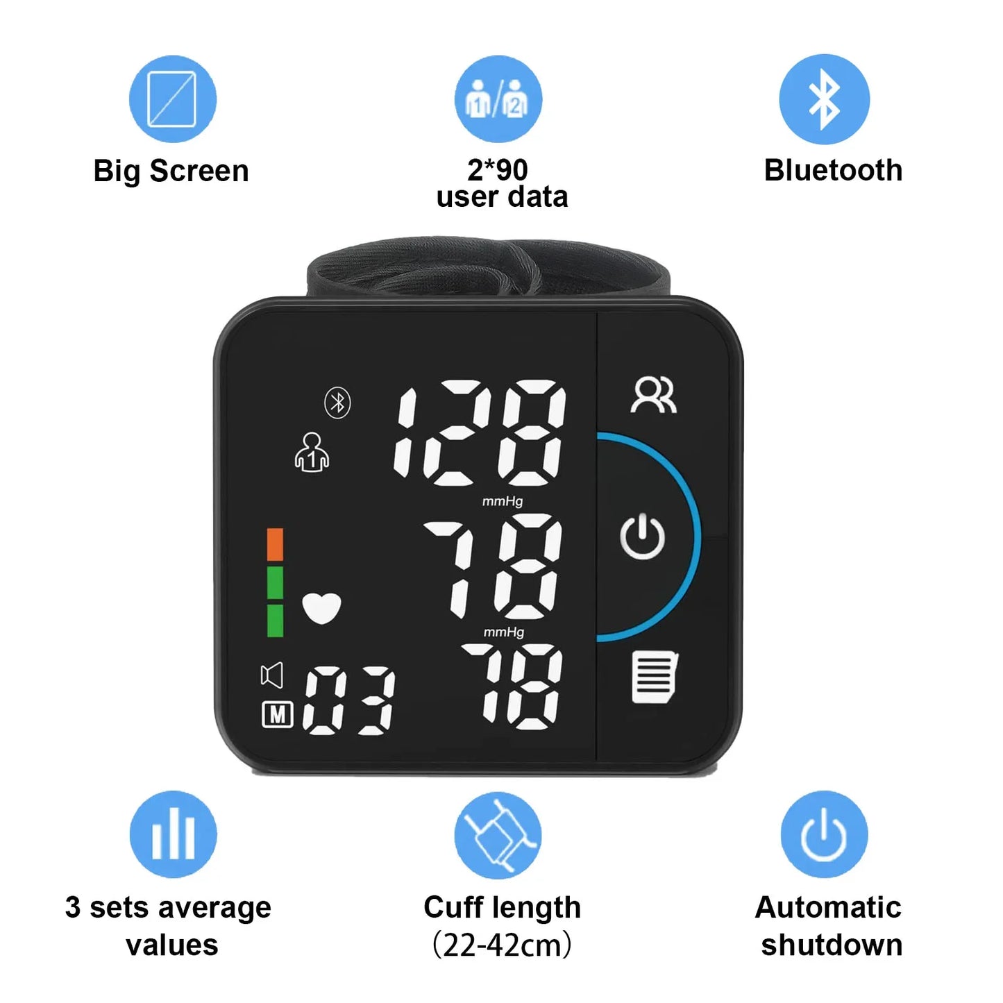 Schbit Portable Wrist Blood Pressure Monitor For Precise Health Monitoring