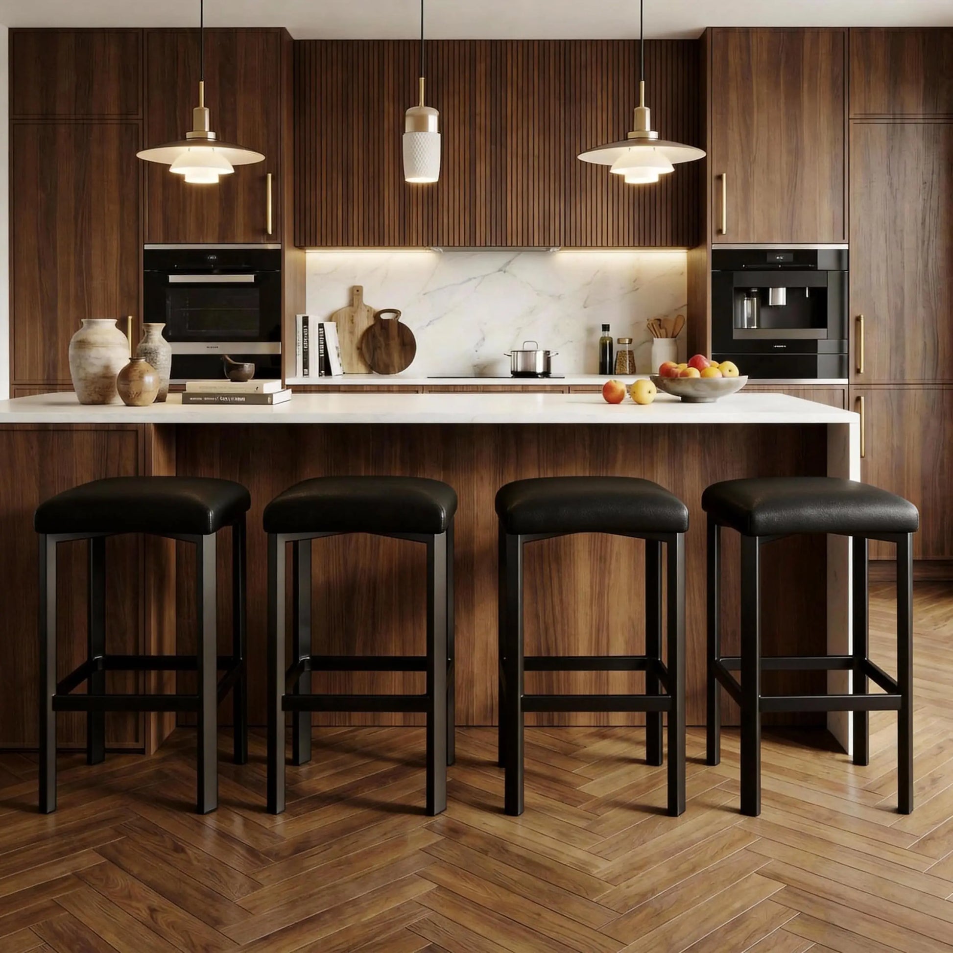 Studyset Counter Height Bar Stools Set With PU Leather Seat by S And B Enterprise