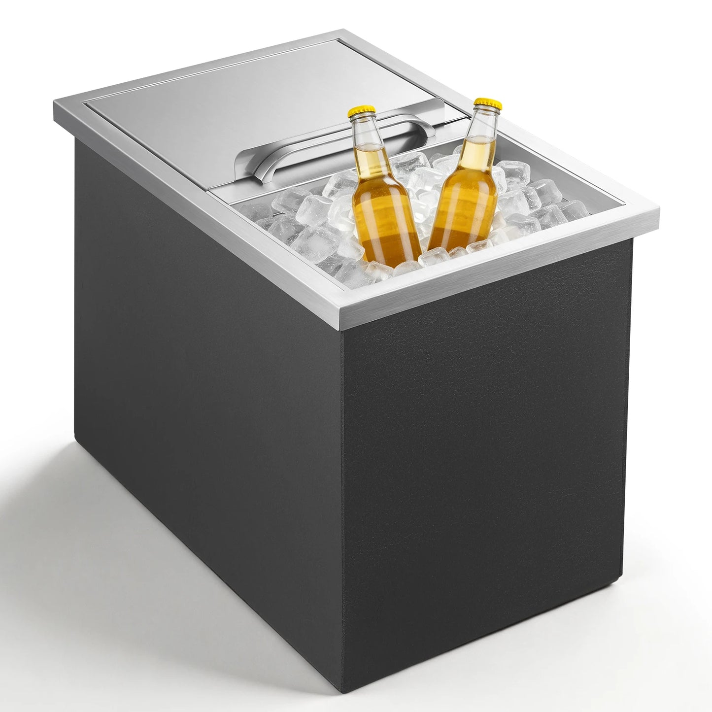 Stainless Steel Drop-In Ice Chest With Sliding Lid For Patio Bar Cooler by S And B Enterprise