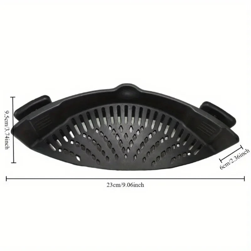 Adjustable Silicone Clip-On Strainer for Pots, Pans, Bowls by S And B Enterprise