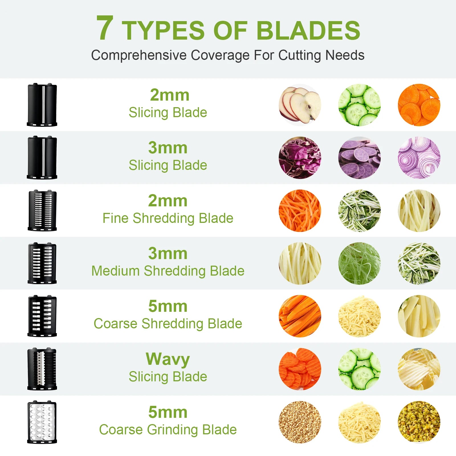 300W 7 in 1 Automatic Electric Vegetable Cutter Salad Shooter Slicer Shredder Grater for Cheese Carrot Cabbage Home Kitchen Food Prep Machine by S And B Enterprise