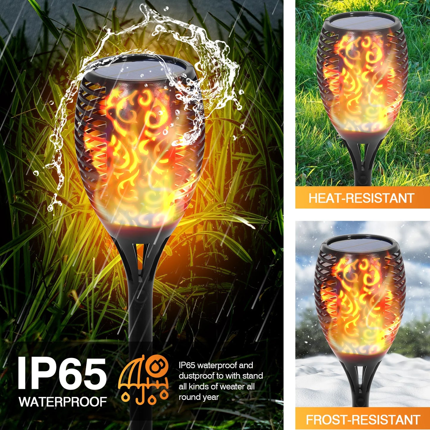 Solar Torch Lights Outdoor 96 LED Pathway Landscape Lighting