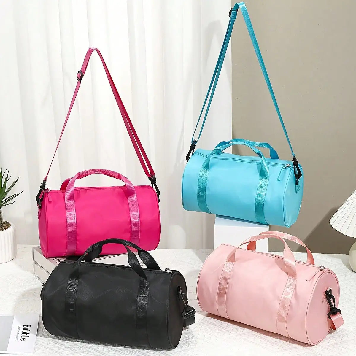 Mini Gym Bag Small Barrel Duffle Crossbody Tote For Women Men Workout Bag Lightweight For Weekender Travel Sports Yoga Fitness Dance by S And B Enterprise