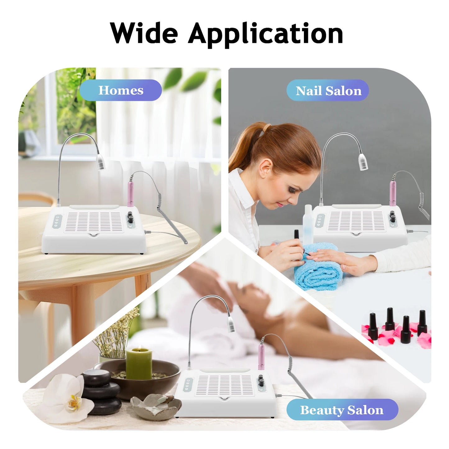 5-in-1 Professional Nail Drill Machine with Vacuum, LED Lamp, Dust Collector & Curing Light for Home Salon Manicure Pedicure
