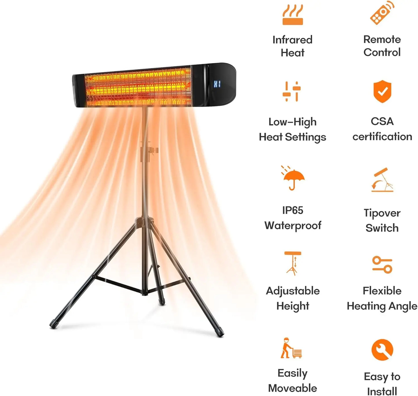 Electric Patio Heater 1500W Infrared Outdoor CSA Certified Mounts by S And B Enterprise