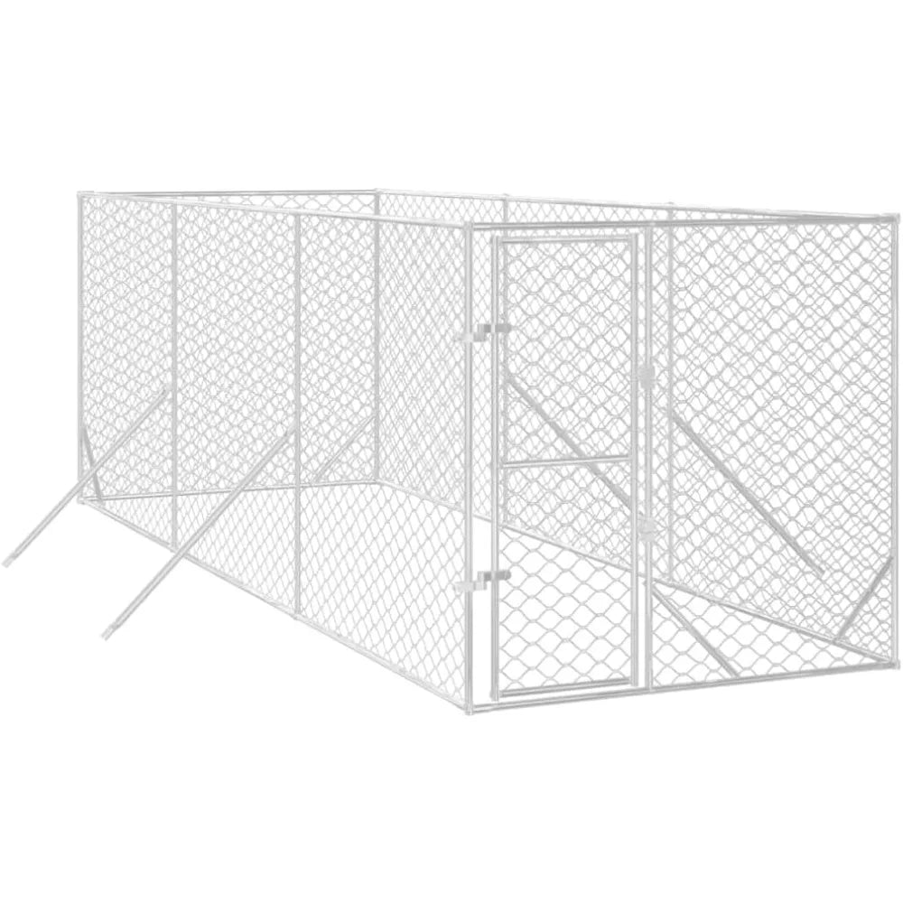 Outdoor Galvanized Steel Dog Kennel Cage And Run Enclosure by S And B Enterprise