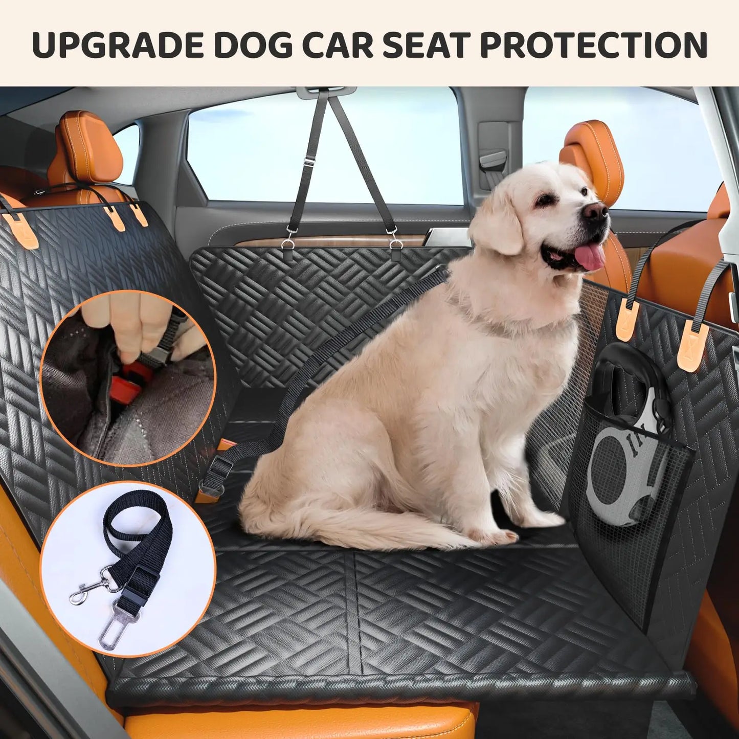 NONECN Car Rear Seat Dog Hammock Extender Heavy Duty Washable