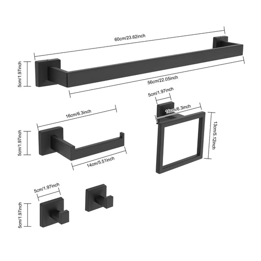 201 Stainless Steel Wall Mounted Towel Bar Set For Bathroom Kitchen