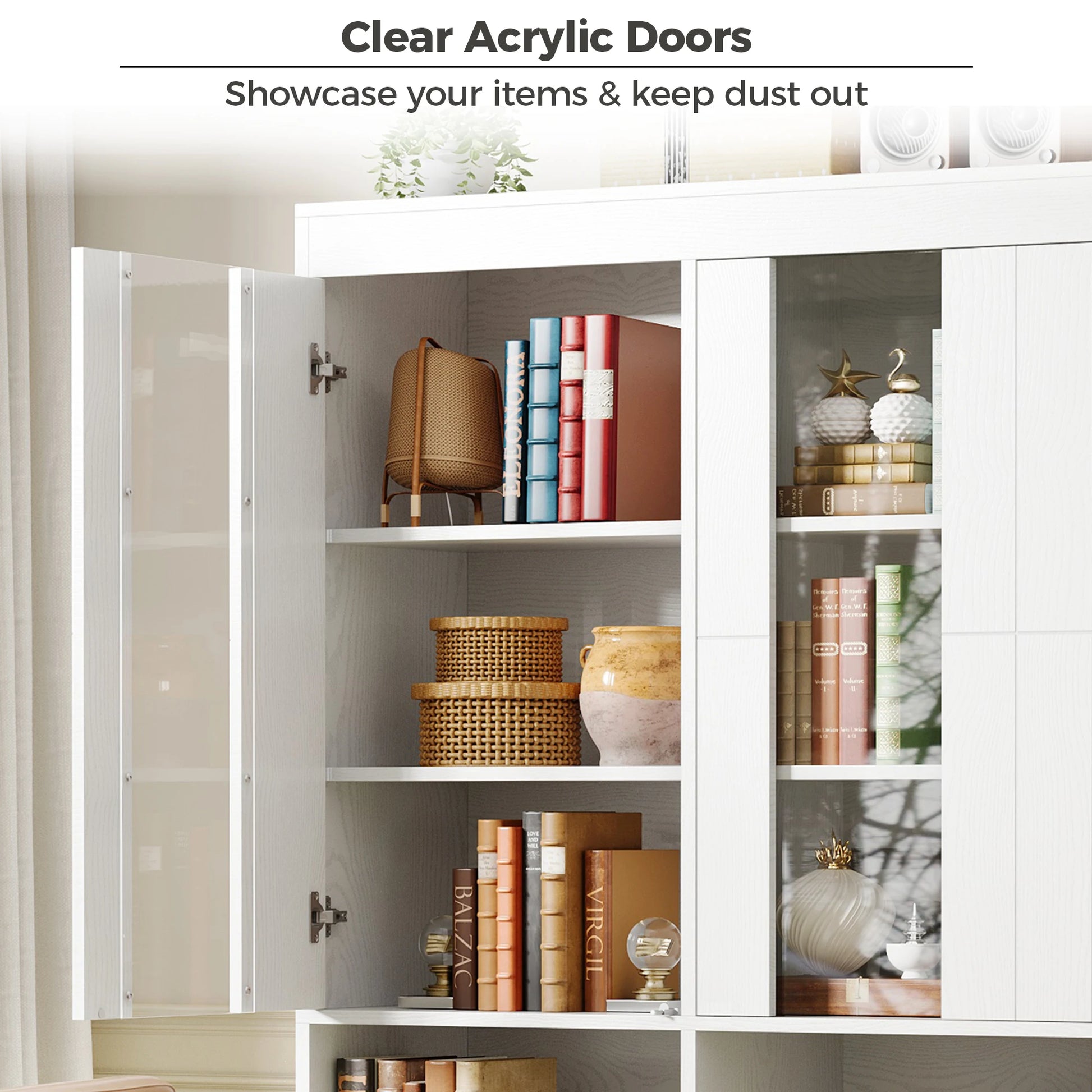 IRONCK Five Tier Bookshelf With Acrylic Doors For Home Office by S And B Enterprise