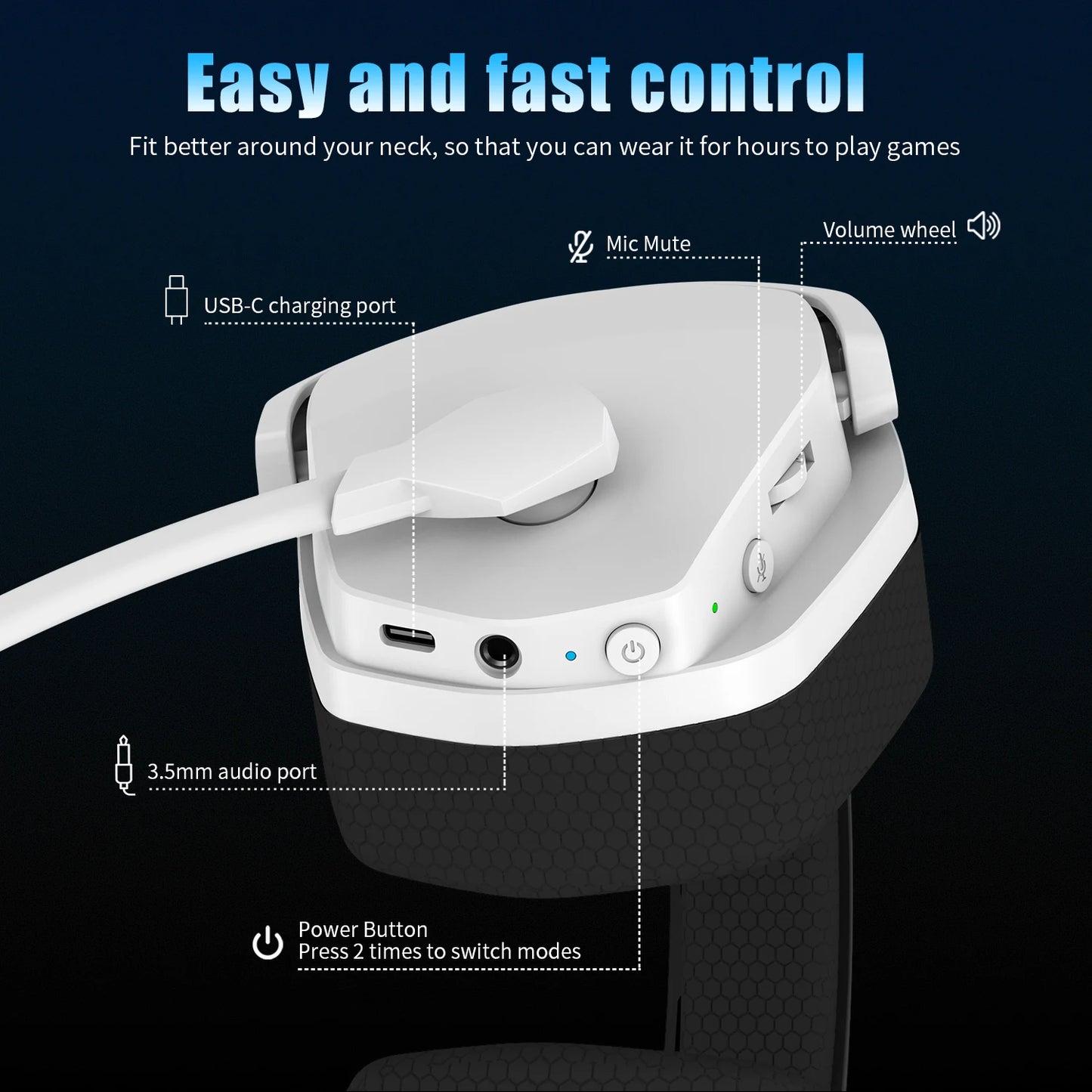 NUBWO G06 Wireless Gaming Headset Low Latency 7.1 Surround Sound