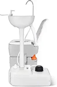 Portable Hand Washing Sink And Flush Toilet For Outdoor Use