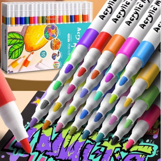 80-Piece Acrylic Marker Pens Set For Rock Painting And Crafts by S And B Enterprise