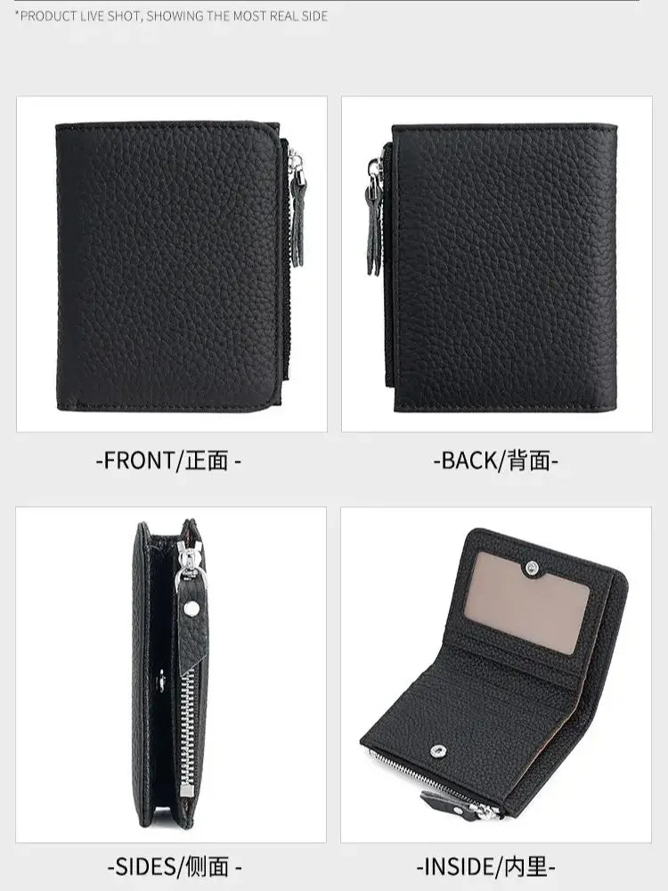 Genuine Leather RFID Wallet for Women With Zipper Coin Pocket