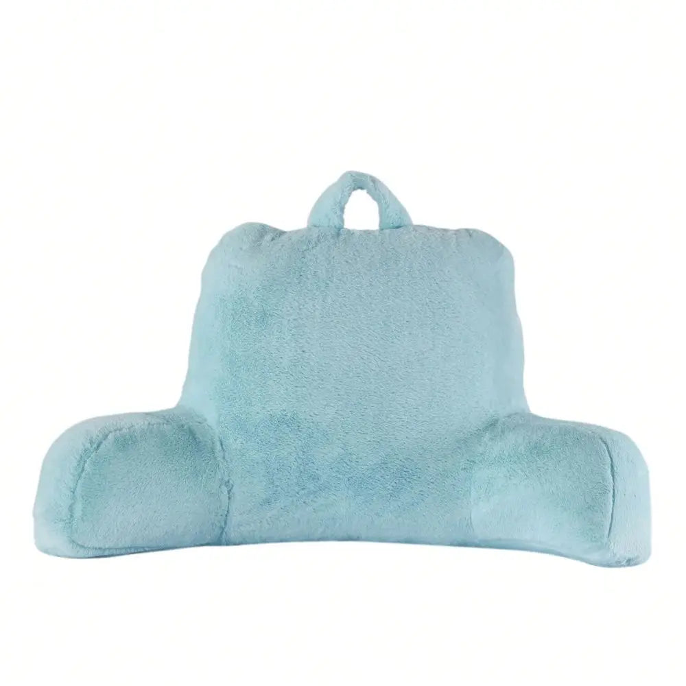 Faux Fur Plush Backrest Pillow With Memory Foam Support by S And B Enterprise