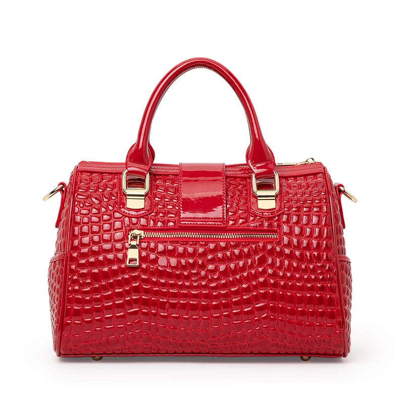 Aidrani Genuine Leather Handbag For Women Boston Style Shoulder Bag