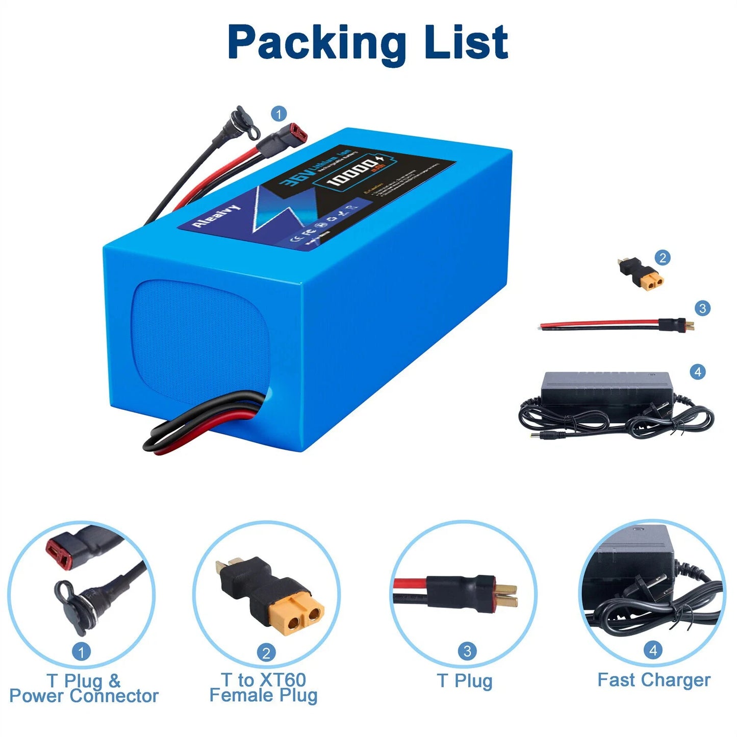 Aleaivy 48V Battery Pack For Electric Bikes Scooters