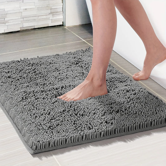 XM-Luvetoria Ultra Soft Chenille Bath Mat Super Absorbent Machine Washable