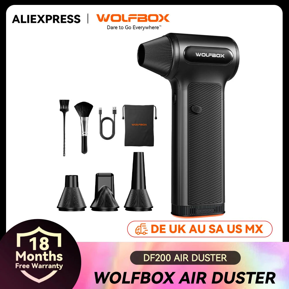 WOLFBOX DF200 Electric Fan Duster Wireless Air Blower 3 Speed