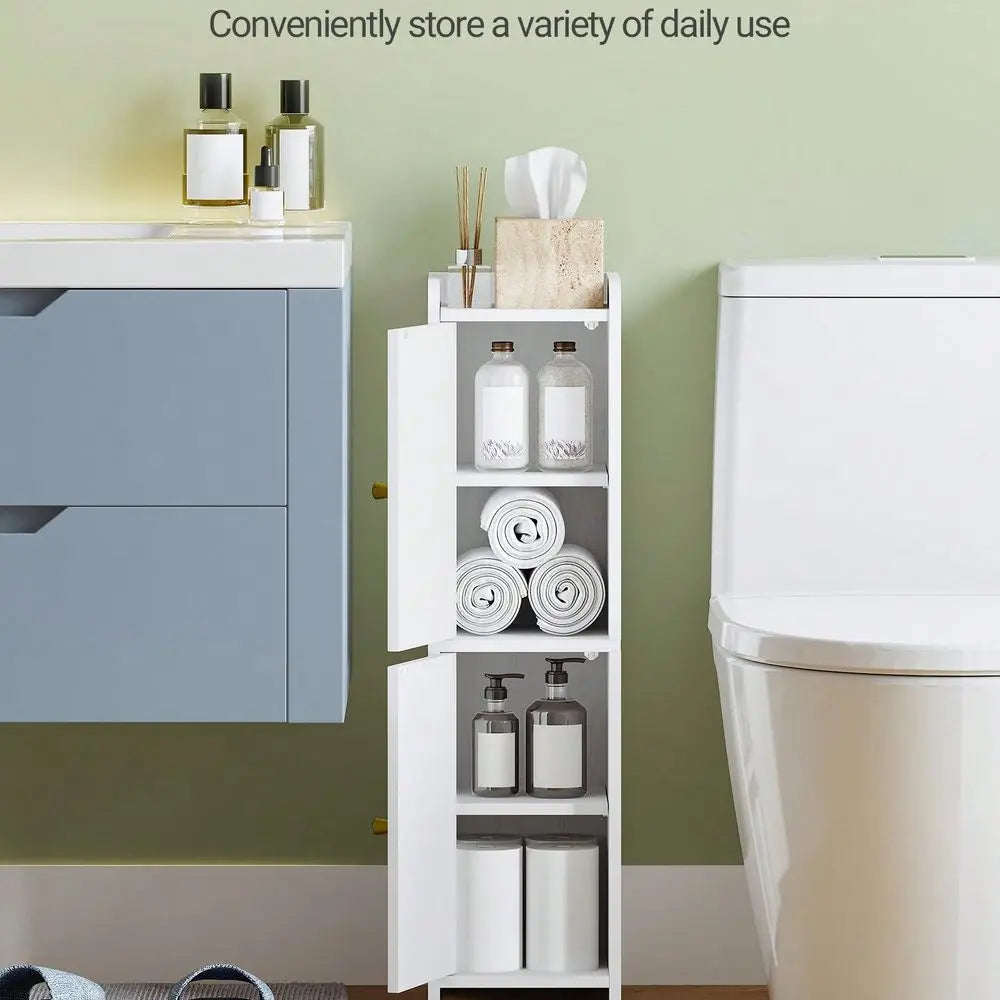 Corner Floor Bathroom Cabinet With Adjustable Shelf by S And B Enterprise