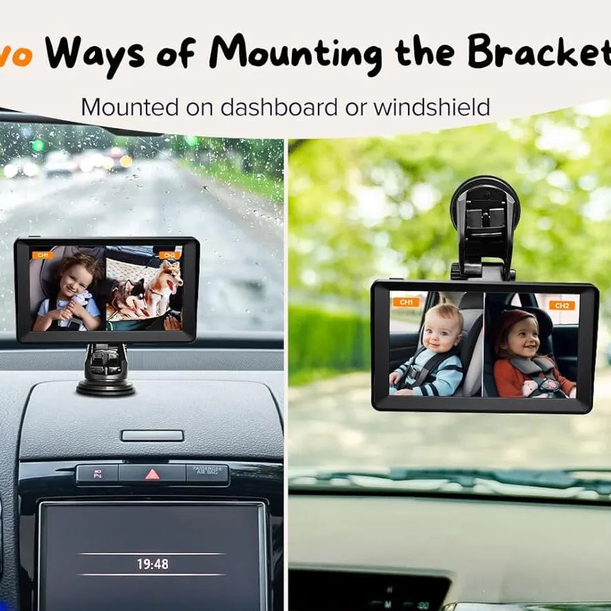 Dual Lens Car Rear View Monitor Featuring Wide Angle Night Vision