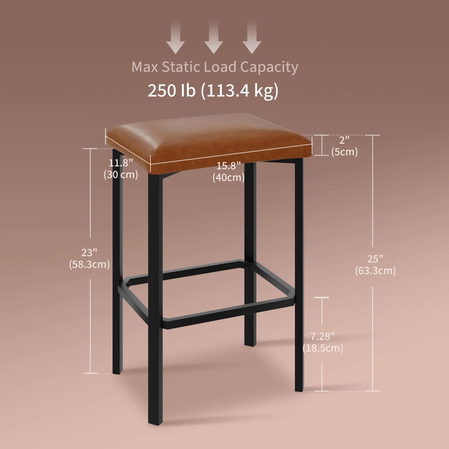 Studyset Counter Height Bar Stools Set With PU Leather Seat by S And B Enterprise