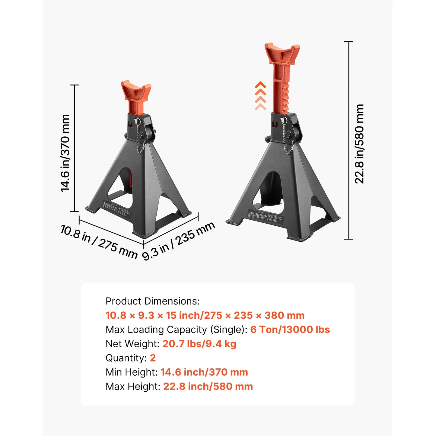 SucceBuy Jack Stands 3 Ton/6 Ton Capacity Heavy Duty Steel Jack Auto Stands with Locking for Lifting SUV Pickup Car and UTV/ATV