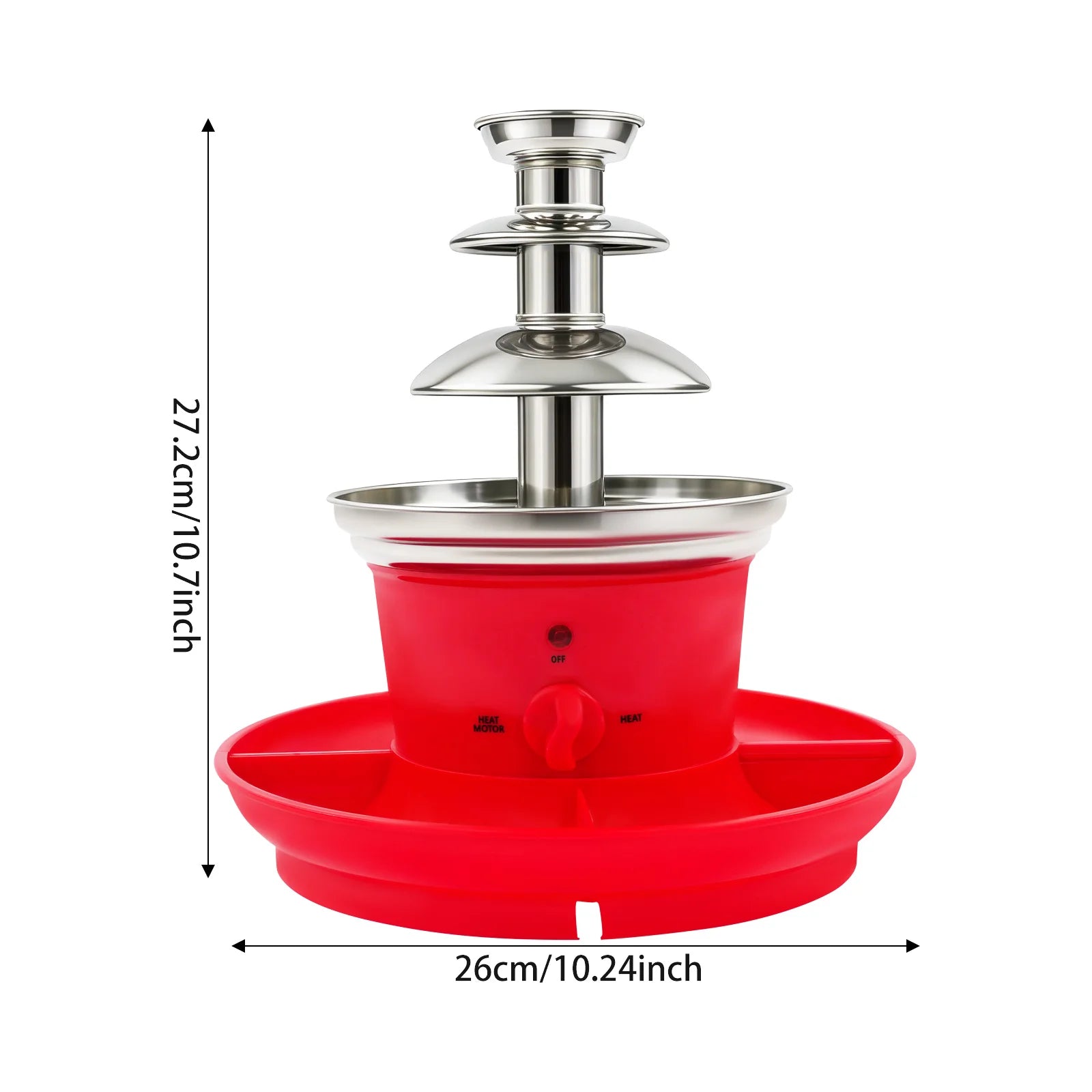 Chocolate Fondue Fountain 40W Stainless Steel 3 Tier by S And B Enterprise