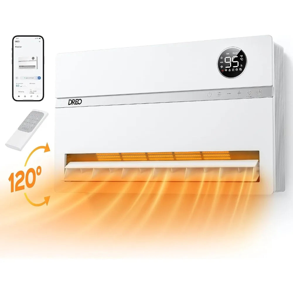 Smart Wall Heater 1500W Electric Space Heater With Remote Control
