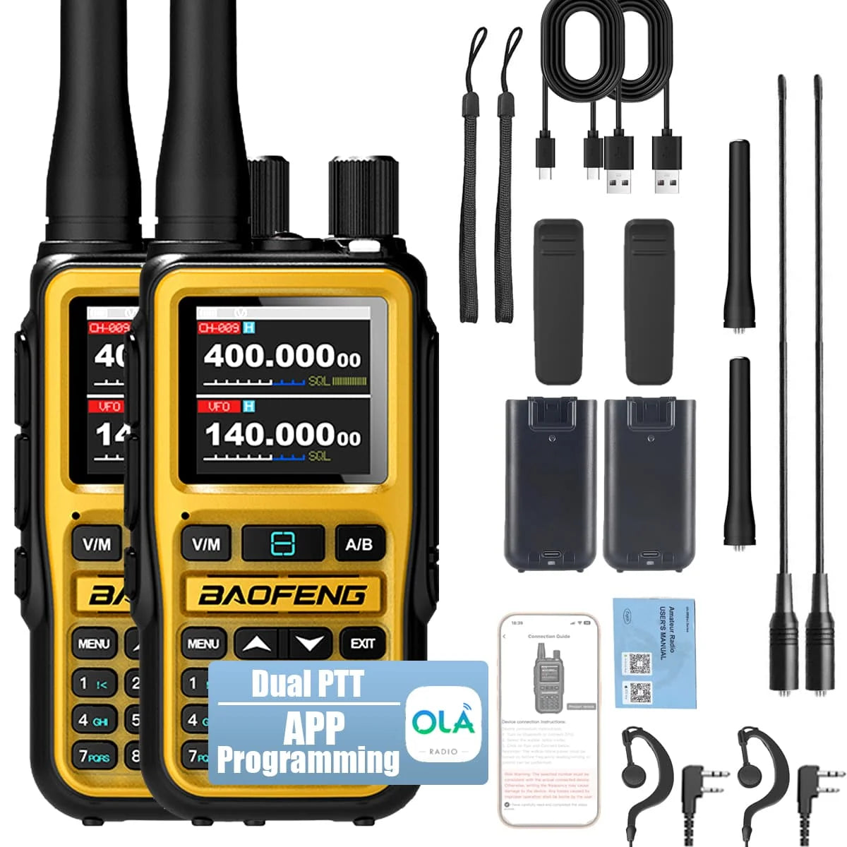 Clorgo Baofeng UV5R Dual Band Radio 5W NOAA Bluetooth