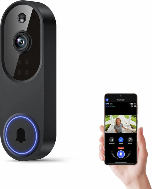 Wireless Video Doorbell With Two-Way Audio And AI Motion Detection by S And B Enterprise