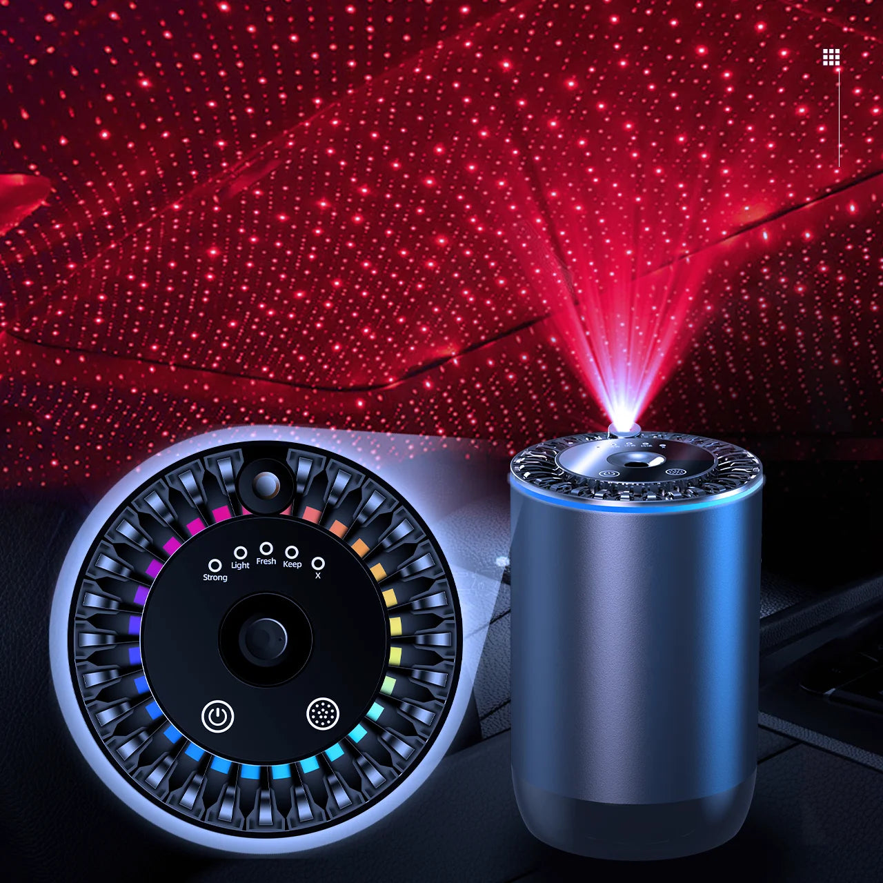 Smart Car Air Freshener Diffuser With RGB Lights 3 Modes