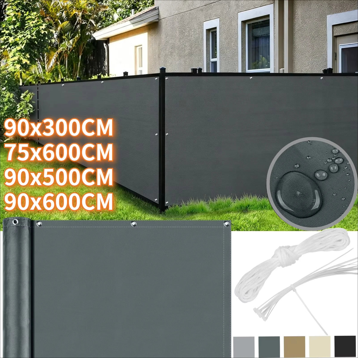 Fence Privacy Screen Heavy Duty Windscreen Fencing Cover Mesh Fabric Cloth with Grommets UV Protection for Outdoor Garden Patio