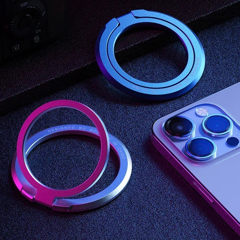 Magnetic Ring IPhone Holder For MagSafe Removable Grip Stand for iPhone Support Portable Mobile Phone Magnet Foldable Bracket by S And B Enterprise