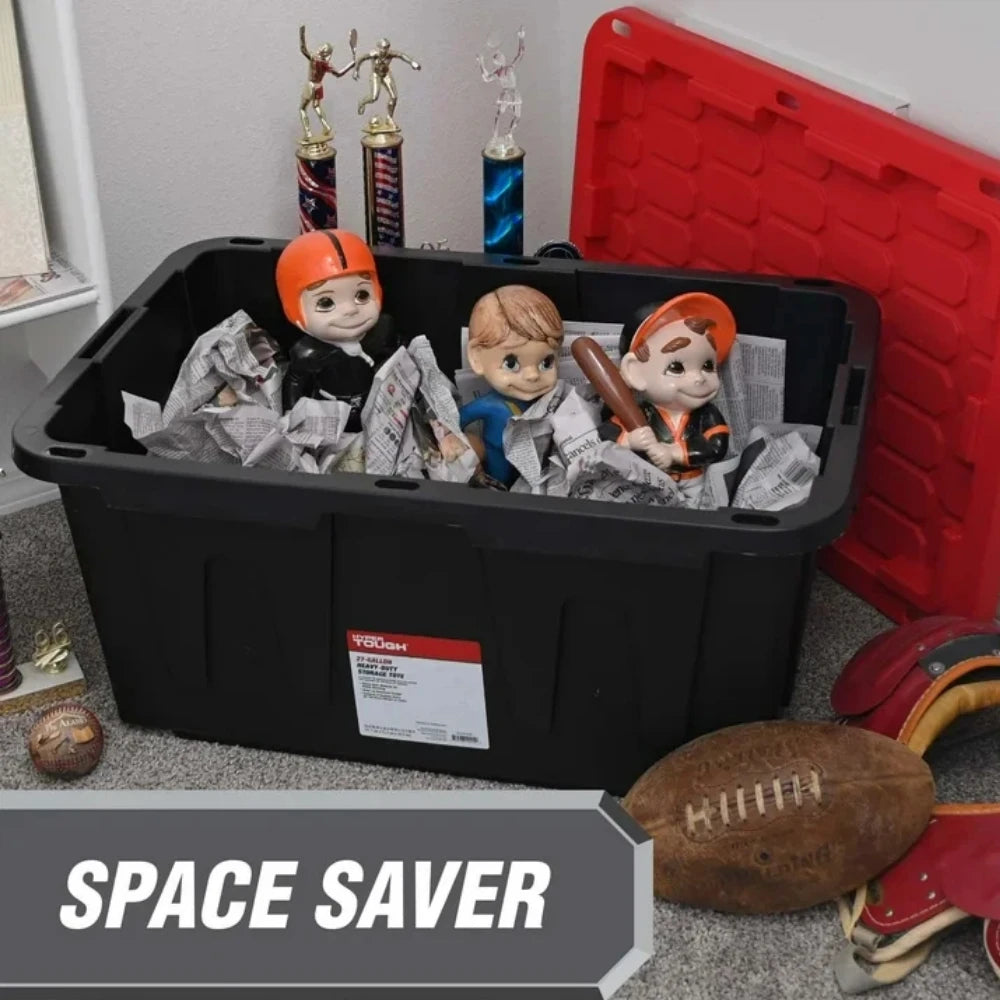 Heavy Duty Plastic Storage Bin With Snap Lid For Home Organization by S And B Enterprise