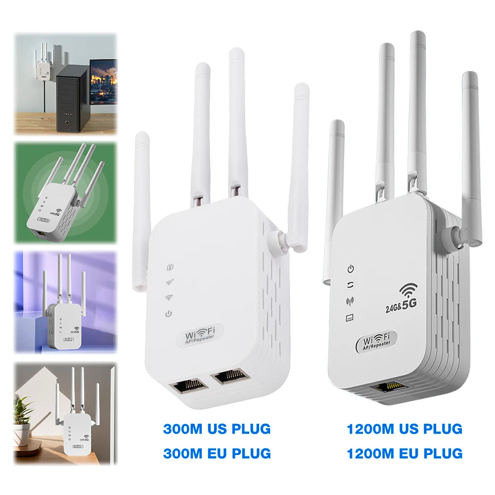Dual-Band 2.4G 5G WiFi Repeater Signal Booster WiFi Extender 802.11bgn Gigabit Router with WPS EU/US Plug Type WiFi Amplifier by S And B Enterprise