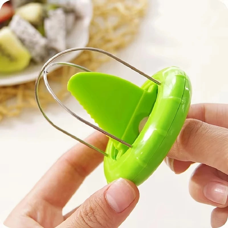 Kiwi cutter peeler, green S And B Enterprise kitchen gadget with stainless steel blades