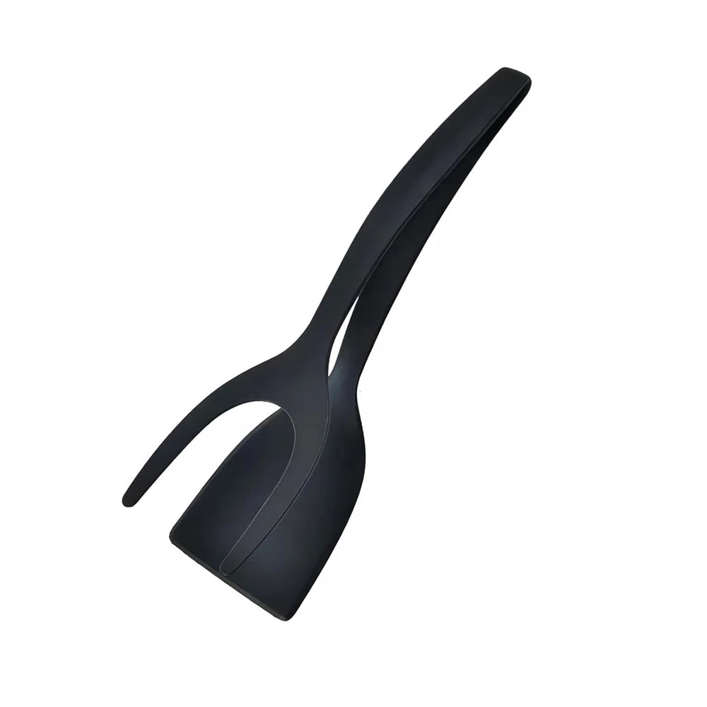 2 in 1 Grip Flip Spatula Clamp Egg Pancake Fish French Toast Omelette Making Non Stick Home Kitchen Cooking Turner Tool by S And B Enterprise