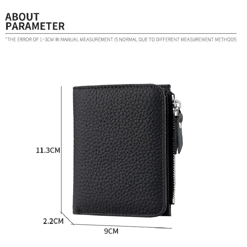 Genuine Leather RFID Wallet for Women With Zipper Coin Pocket