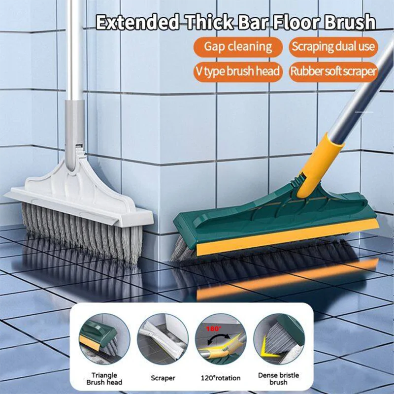 3 In 1 Cleaning Brush With Long Handle Rotating Head