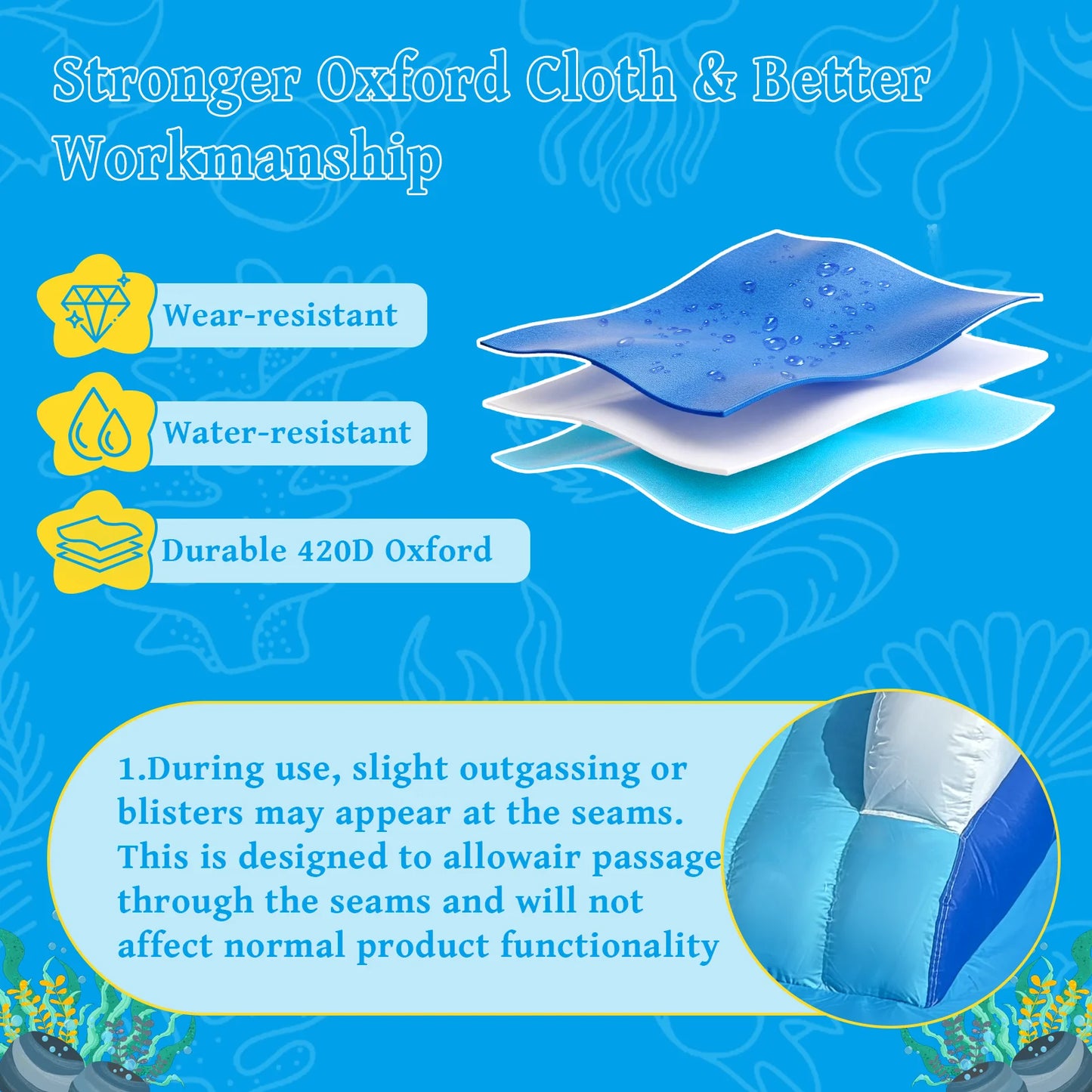 Blue & White Outdoor Inflatable Oxford Fabric Water Slide Pool for Kids, Dual Slides with Sprayers, Backyard Summer Fun Toy for Children by S And B Enterprise