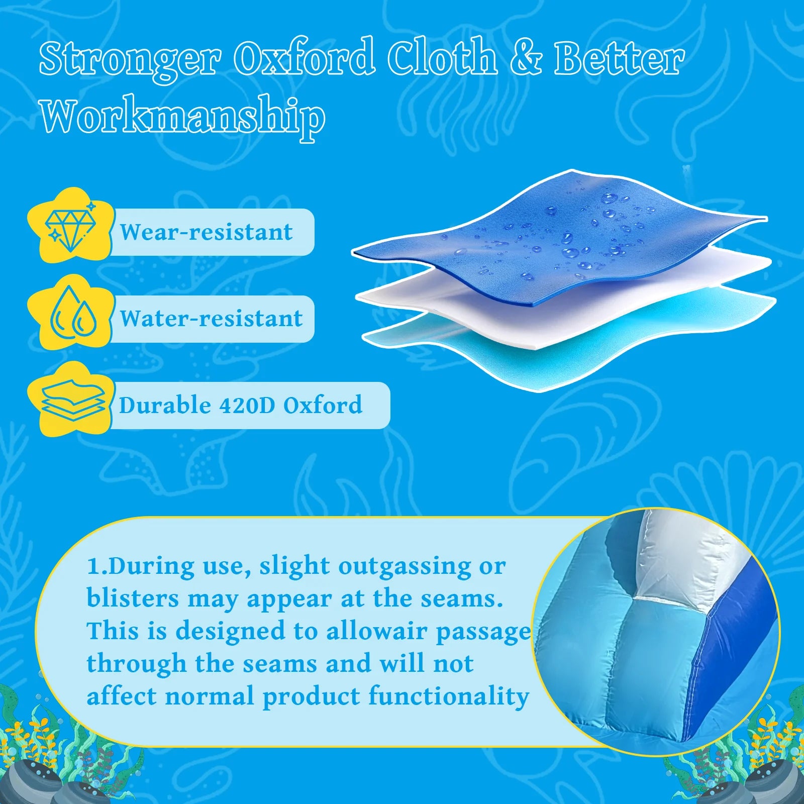 Blue & White Outdoor Inflatable Oxford Fabric Water Slide Pool for Kids, Dual Slides with Sprayers, Backyard Summer Fun Toy for Children by S And B Enterprise