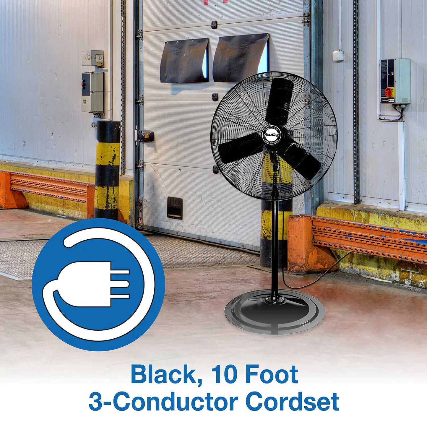 9135 30-Inch Industrial Grade Oscillating Pedestal Fan, 1/4-Horsepower, Black Finish, Customized by S And B Enterprise