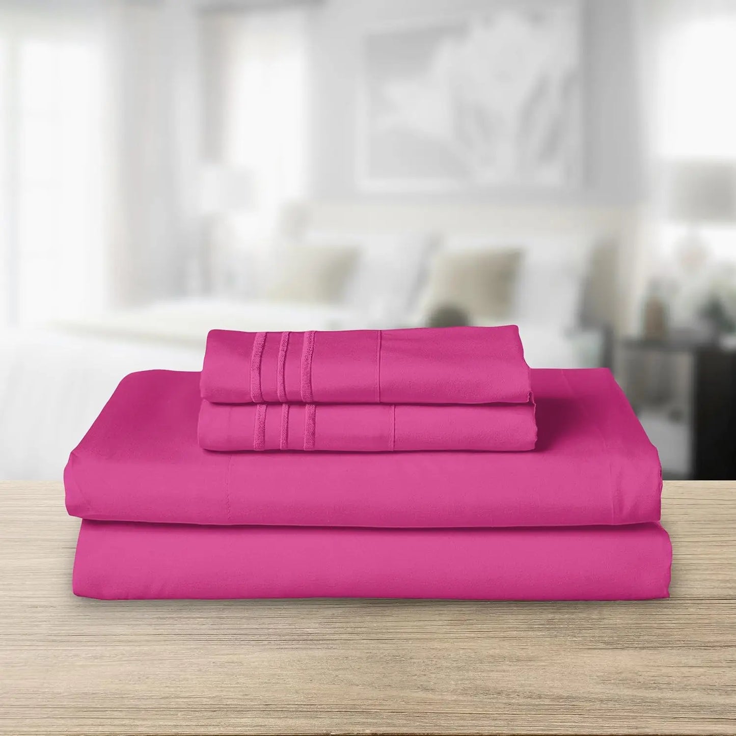 Luxurious Microfiber Bed Sheet Set Wrinkle Resistant