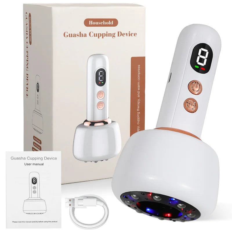 USB Rechargeable Abdominal Massager for Hot Compress and Adjustable Guasha Cupping Intensity Arm and Leg Massage Handheld by S And B Enterprise